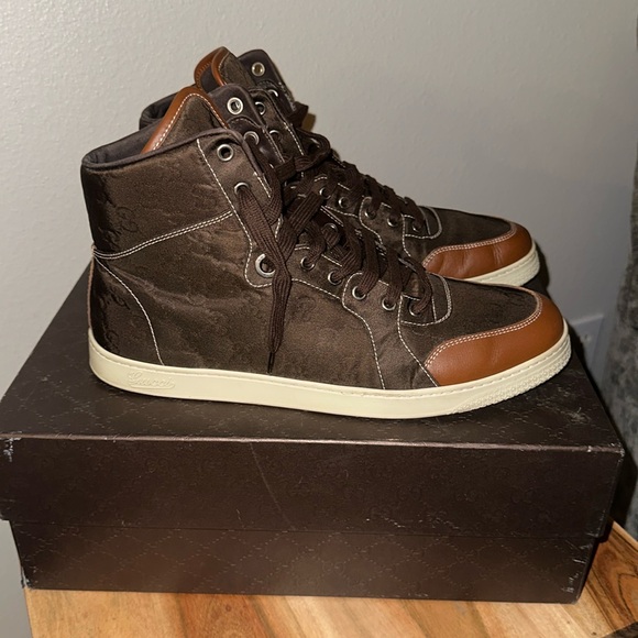 Gucci men’s high top sneakers size 10 - Picture 1 of 13